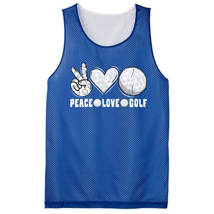 Peace Love Golf Funny Mommy Dad Son Daughter Gift Mesh Reversible Basketball Jersey Tank