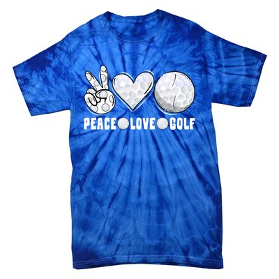 Peace Love Golf Funny Mommy Dad Son Daughter Gift Tie-Dye T-Shirt