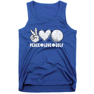 Peace Love Golf Funny Mommy Dad Son Daughter Gift Tank Top