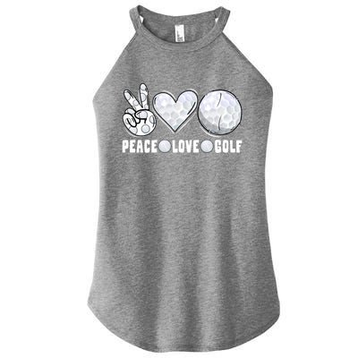 Peace Love Golf Funny Mommy Dad Son Daughter Gift Women’s Perfect Tri Rocker Tank