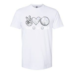 Peace Love Golf Funny Mommy Dad Son Daughter Gift Softstyle CVC T-Shirt