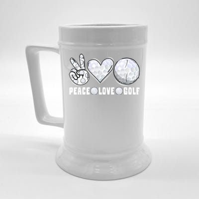 Peace Love Golf Funny Mommy Dad Son Daughter Gift Beer Stein