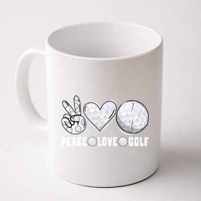 Peace Love Golf Funny Mommy Dad Son Daughter Gift Coffee Mug