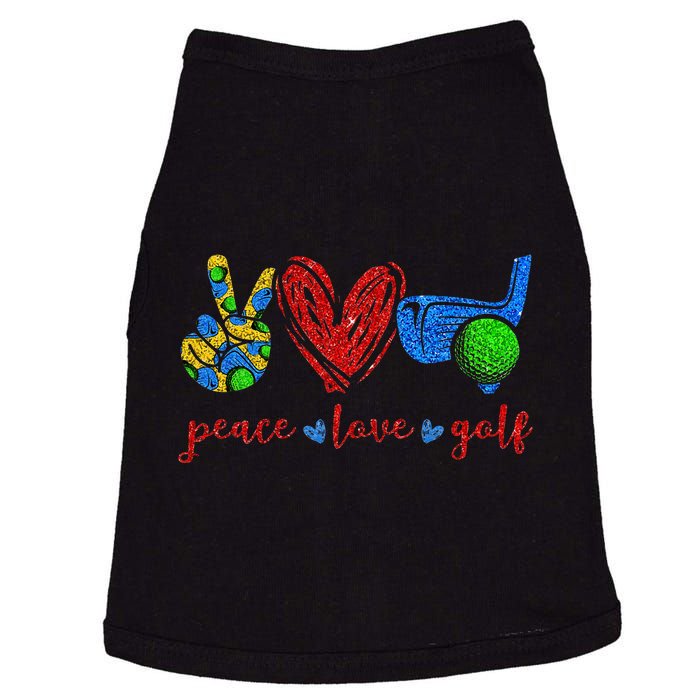 Peace Love Golf Cute Golf Lovers Gifts Doggie Tank