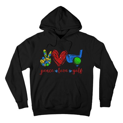 Peace Love Golf Cute Golf Lovers Gifts Hoodie