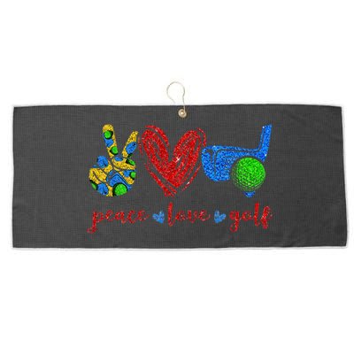 Peace Love Golf Cute Golf Lovers Gifts Large Microfiber Waffle Golf Towel