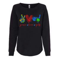 Peace Love Golf Cute Golf Lovers Gifts Womens California Wash Sweatshirt