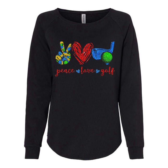 Peace Love Golf Cute Golf Lovers Gifts Womens California Wash Sweatshirt