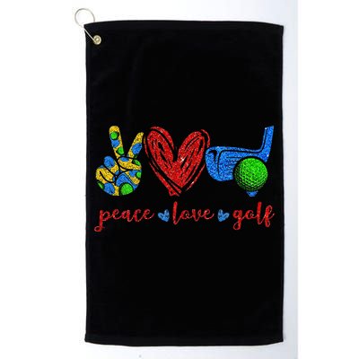 Peace Love Golf Cute Golf Lovers Gifts Platinum Collection Golf Towel