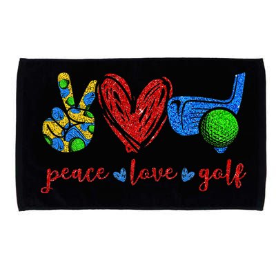 Peace Love Golf Cute Golf Lovers Gifts Microfiber Hand Towel