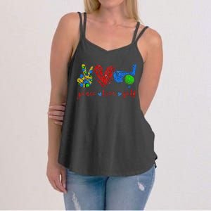 Peace Love Golf Cute Golf Lovers Gifts Women's Strappy Tank