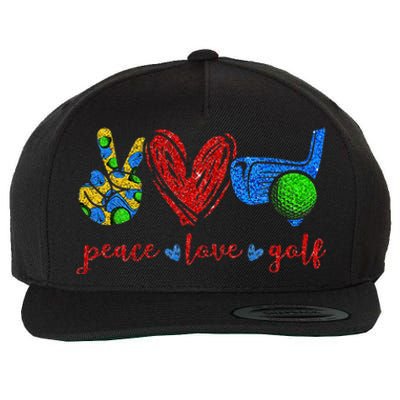 Peace Love Golf Cute Golf Lovers Gifts Wool Snapback Cap