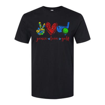 Peace Love Golf Cute Golf Lovers Gifts Softstyle CVC T-Shirt