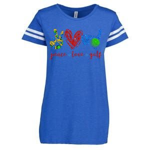 Peace Love Golf Cute Golf Lovers Gifts Enza Ladies Jersey Football T-Shirt