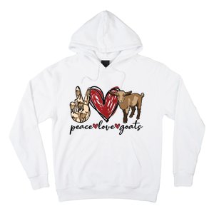 Peace Love Goats Farm Girl Goat Lover Gift Funny Goat Hoodie