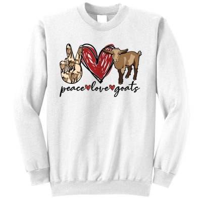 Peace Love Goats Farm Girl Goat Lover Gift Funny Goat Sweatshirt