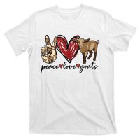 Peace Love Goats Farm Girl Goat Lover Gift Funny Goat T-Shirt