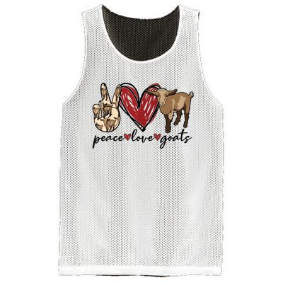 Peace Love Goats Farm Girl Goat Lover Gift Funny Goat Mesh Reversible Basketball Jersey Tank