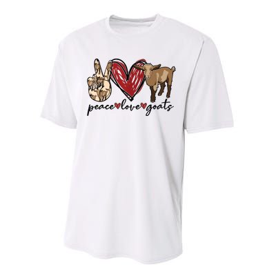 Peace Love Goats Farm Girl Goat Lover Gift Funny Goat Performance Sprint T-Shirt