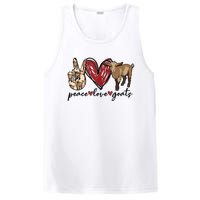 Peace Love Goats Farm Girl Goat Lover Gift Funny Goat PosiCharge Competitor Tank