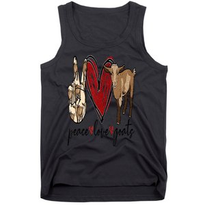 Peace Love Goats Farm Girl Goat Lover Gift Funny Goat Tank Top