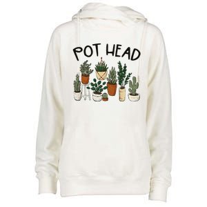 Plant Lover Gardener Pot Head Succulent Funny Womens Funnel Neck Pullover Hood