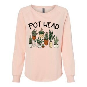 Plant Lover Gardener Pot Head Succulent Funny Womens California Wash Sweatshirt