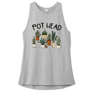 Plant Lover Gardener Pot Head Succulent Funny Ladies PosiCharge Tri-Blend Wicking Tank