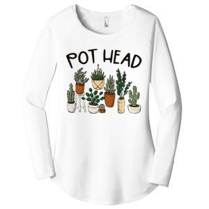 Plant Lover Gardener Pot Head Succulent Funny Women's Perfect Tri Tunic Long Sleeve Shirt