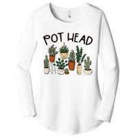 Plant Lover Gardener Pot Head Succulent Funny Women's Perfect Tri Tunic Long Sleeve Shirt