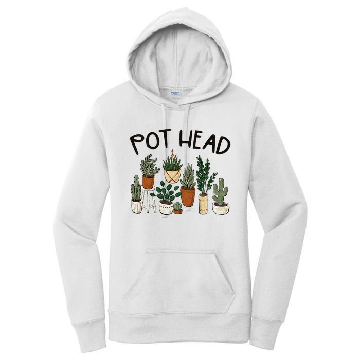 Plant Lover Gardener Pot Head Succulent Funny Women's Pullover Hoodie