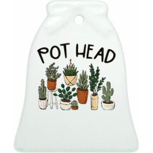 Plant Lover Gardener Pot Head Succulent Funny Ceramic Bell Ornament