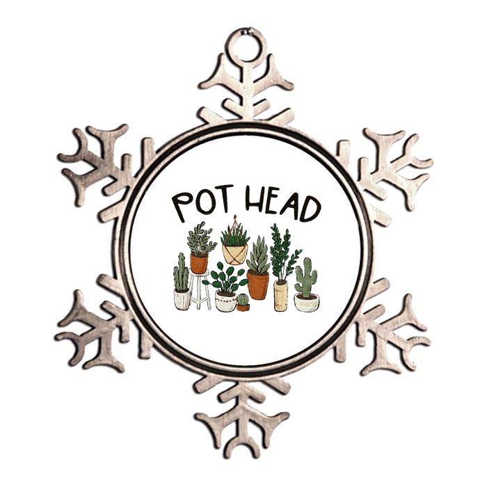 Plant Lover Gardener Pot Head Succulent Funny Metallic Star Ornament