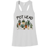 Plant Lover Gardener Pot Head Succulent Funny Women's Racerback Tank