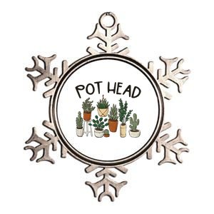 Plant Lover Gardener Pot Head Succulent Metallic Star Ornament