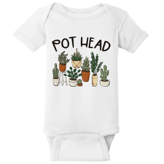 Plant Lover Gardener Pot Head Succulent Baby Bodysuit