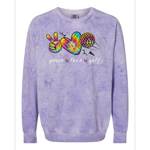 Peace Love Golf Rainbow Gift Colorblast Crewneck Sweatshirt