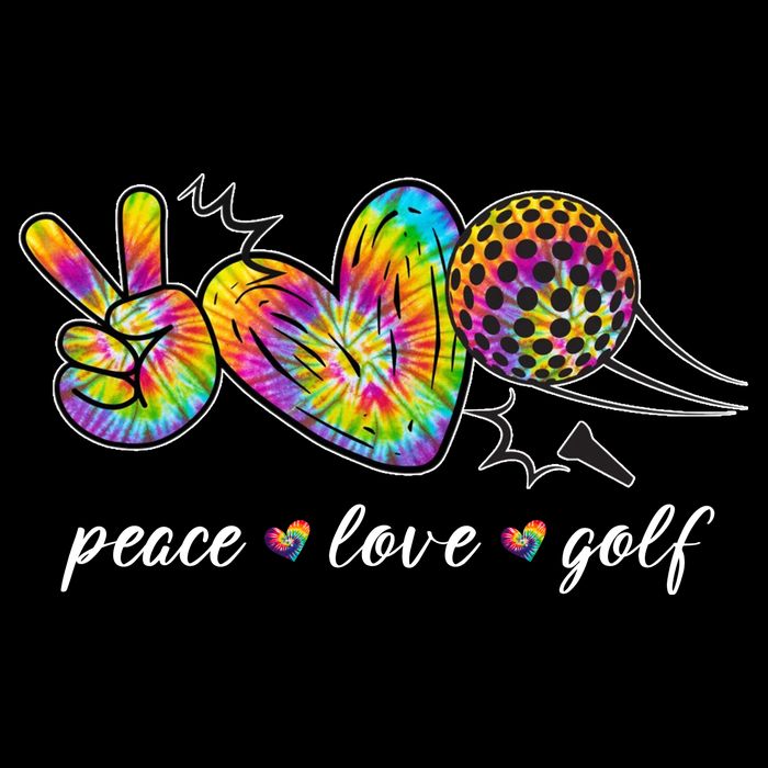 Peace Love Golf Rainbow Gift Performance Shirt