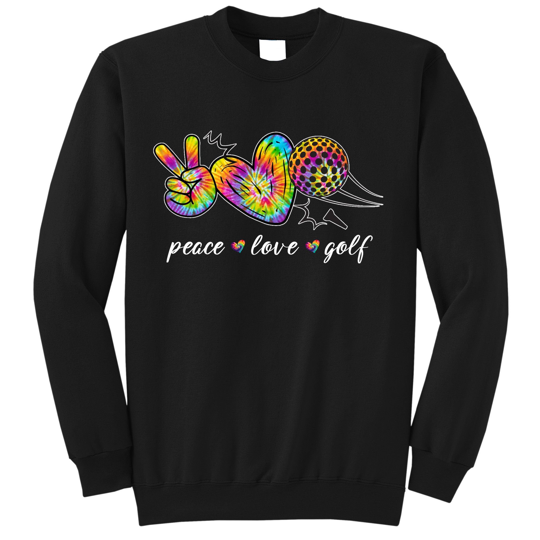 Peace Love Golf Rainbow Gift Sweatshirt