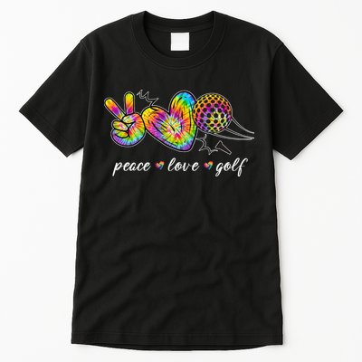 Peace Love Golf Rainbow Gift Tall T-Shirt
