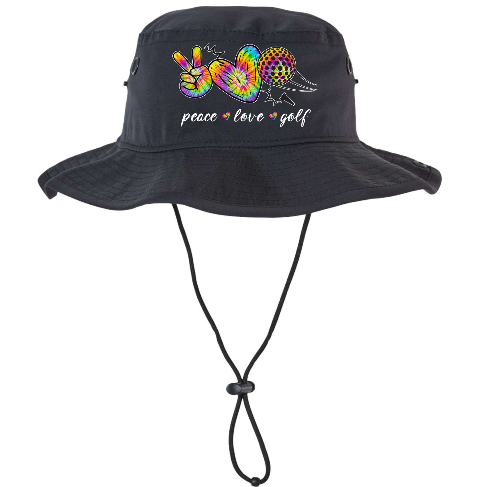Peace Love Golf Rainbow Gift Bucket Hat