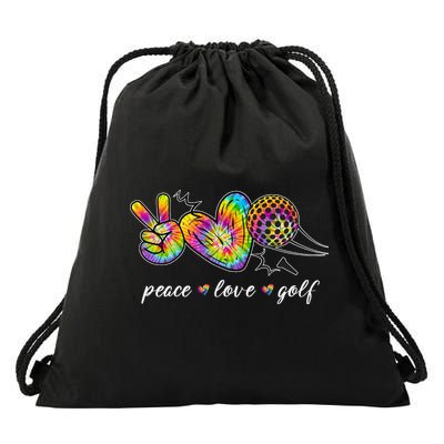 Peace Love Golf Rainbow Gift Drawstring Bag