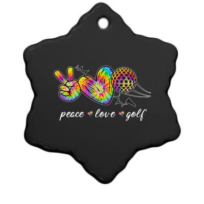 Peace Love Golf Rainbow Gift Ceramic Star Ornament