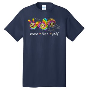 Peace Love Golf Rainbow Gift Tall T-Shirt