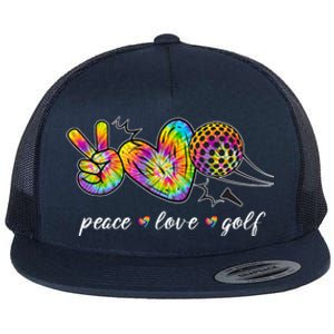 Peace Love Golf Rainbow Gift Flat Bill Trucker Hat