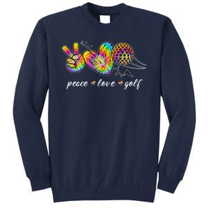 Peace Love Golf Rainbow Gift Tall Sweatshirt