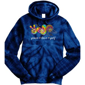 Peace Love Golf Rainbow Gift Tie Dye Hoodie