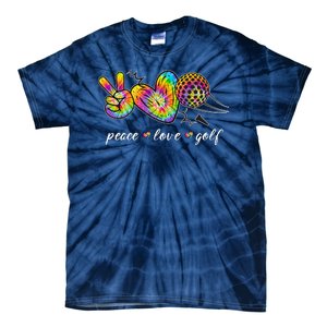 Peace Love Golf Rainbow Gift Tie-Dye T-Shirt