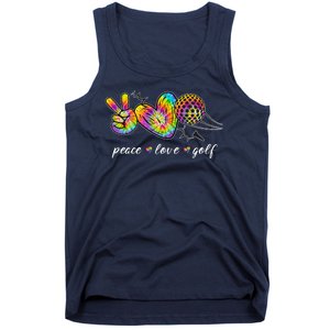 Peace Love Golf Rainbow Gift Tank Top