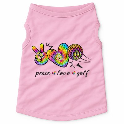Peace Love Golf Rainbow Gift Doggie Tank